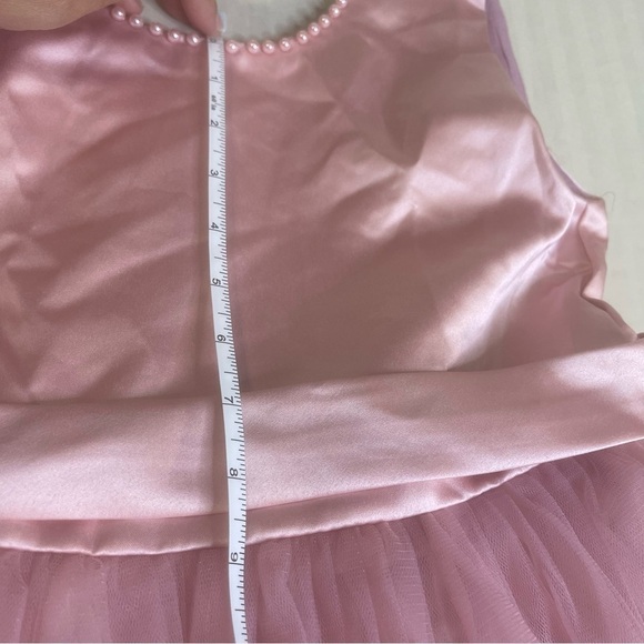 NNJXD Pink Flower Girl Formal Dress Zipper Closure Size Tab 160 Age 11-12 years - Picture 5 of 13